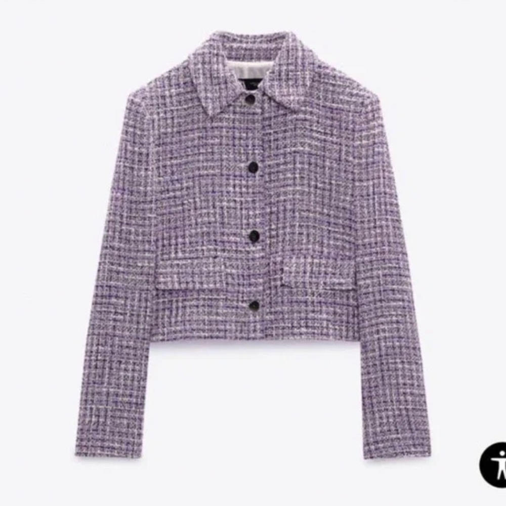 Zara Lilac purple textured  blazer